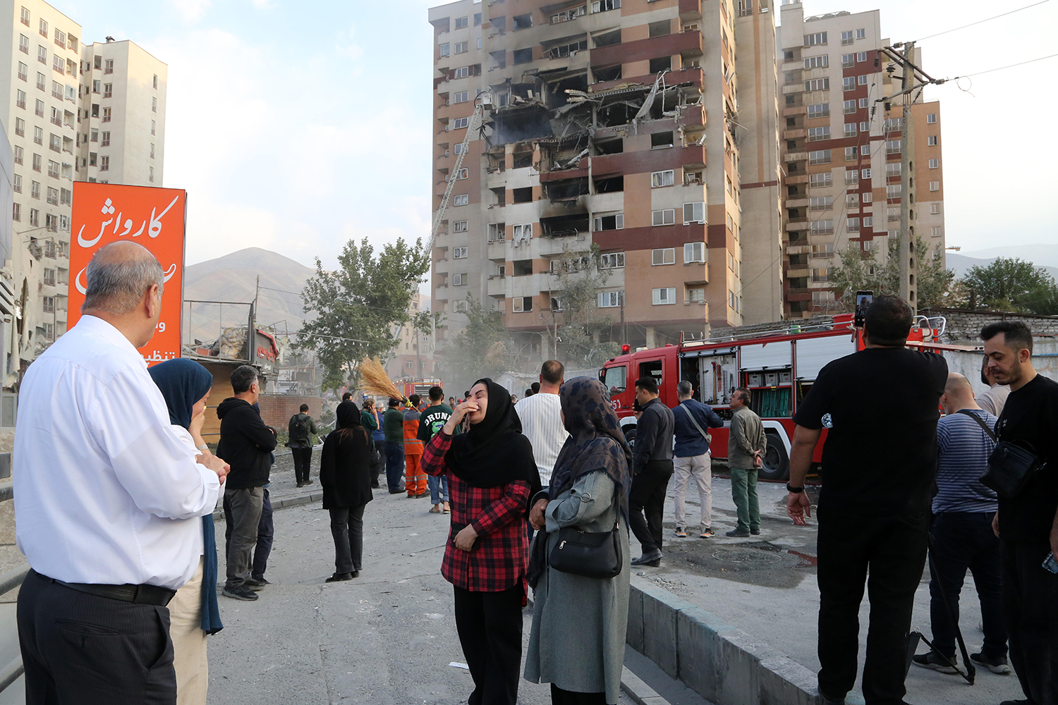 A view of a damaged building in the Iranian capital, Tehran
